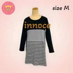 1402 長袖チュニック トレーナー ボーダーグラデーション 裏起毛 リラックス