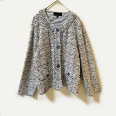 極美品✨ UNTITLED アンタイトル ノーカラーニット ジャケット ツイード