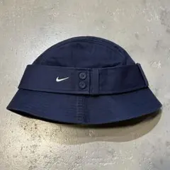 00s NIKE バケットハット ボタン付き ネイビー M/L バケハ ナイキ