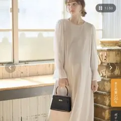 Rosemadame シフォンスリーブ ストレッチジョーゼットワンピース