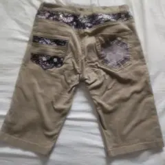 雅結 和柄 刺繍 ハーフパンツ L