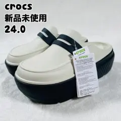 クロックスcrocs Stomp Loafer 24.0cm ホワイト ブラックのサムネイル