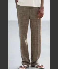 《新品》　AURALEE SILK LINEN NEP CHECK SLACKSのサムネイル