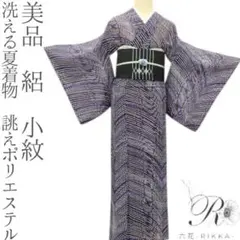 misa様専用✺美品 洗える夏着物 誂えポリエステル 絽 小紋 着物 A3202