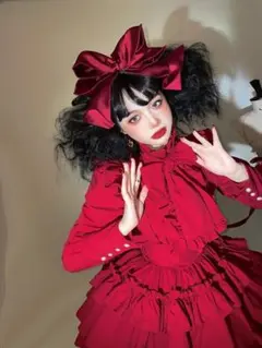 【即納】CATCOCOON クラシカルロリィタセットアップ レッド M 即納]CATCOCOONクラシカルドール 長袖 セットアップ 赤 - メルカリ