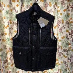 Burberry バーバリー ブラック キルティング ベスト 38 ぽぽ】BURBERRY フード付き ブラック キルティングベスト 38 ぽぽ