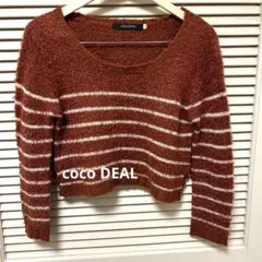 COCO DEAL Vネックストライプニットセーター サイズ2 A