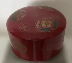 【昭和レトロ】赤い花模様の蓋付き容器