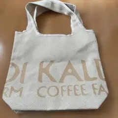 カルディ　エコバッグ　ベージュ　もへじ手ぬぐいエコバッグ