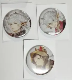 FF14　光の戦士の軌跡展　缶バッジ　アルフィノ　アリゼー　クルル