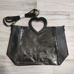 痛バ ハート 2way 黒 フェルト付き 推し活