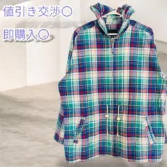 チェック柄 フード付きジャケット 大人可愛い カジュアル ナチュラル 軽アウター