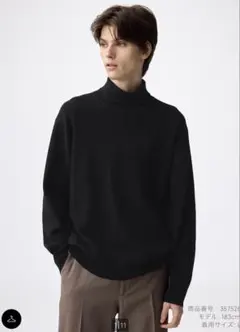 GU ミラノリブタートルネックセーター　ブラック　Mサイズ