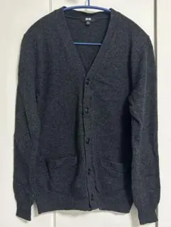 ユニクロ/Vネックカーディガン/ブラック/ポケット付き