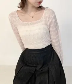 Hether（ヘザー）レースカットソー