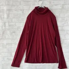 【クリスチャンオジャール】ワインレッド タートルネック 長袖トップス　a3261