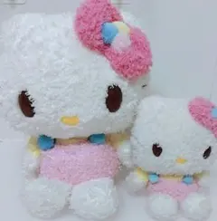【希少未使用品】2007年発売ハローキティもこもこぬいぐるみ大小セット
