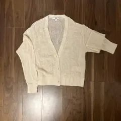 UNIQLO アイボリー メッシュカーディガン S