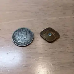 1968年　香港50セント白銅貨 金属製四角形装飾品