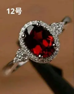 【新品】人工ルビー　一粒リング 　12号のサムネイル