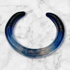 ガラスバングル　ブレス　ブルー　アクセサリー　ガラス作家　ハンドメイド　クラフト