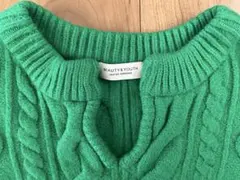 BEAUTY&YOUTH/グリーン ケーブルニット 長袖セーター