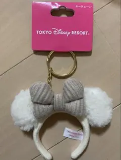 ディズニーリゾート ミニー もこもこカチューシャ キーチェーン