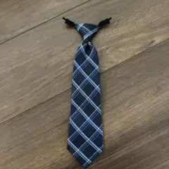 キッズ用 ネイビー チェック柄 ネクタイ