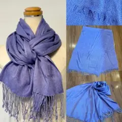 LANVIN ランバン　シルクカシミヤ　刺繍入り　大判ストール　マフラー