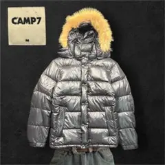 CAMP7 ダウンジャケット ファー ダブルジップ y2k 光沢 ブラック M