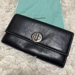 Tiffany ティファニー　ターンロック　長財布　ブラック×ティファニーブルーのサムネイル