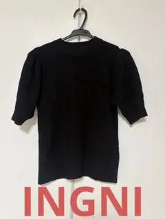時間特別タイムセール！INGNI ブラック パフスリーブ ニット 半袖　Mサイズ