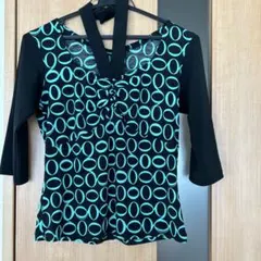 社交ダンスチャコットトップス黒とブルー