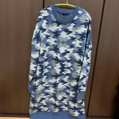 アヴィレックス　迷彩ブルー　ニットワンピース