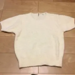 アンゴラ混半袖セーター