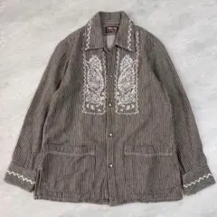 BLUEBLUE ブルーブルー キューバシャツ ストライプ柄 1サイズ リネン