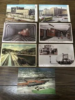 レトロ ⭐︎鉄道 絵葉書 7枚セット　大阪駅　名古屋駅ほか