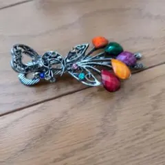 花モチーフ バレッタ カラフル