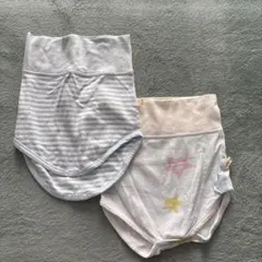 ベビーオムツカバー水色と白 ストライプ