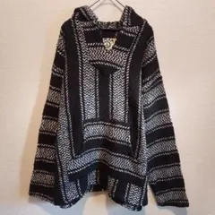 BAJA JOE メキシカンパーカー メキパ フーディー 黒×白 【M】