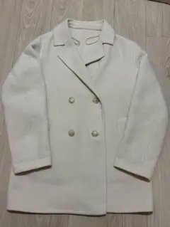ホワイト ダブルブレスト コート　ジャケット　ユニクロ