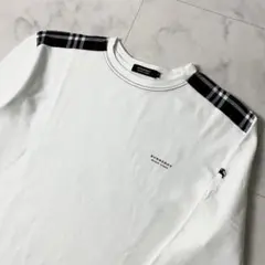 【Lサイズ】バーバリーブラックレーベル 肩チェック ロンT 長袖Tシャツ