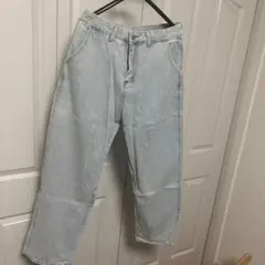 ライトブルー ストレートデニムパンツ