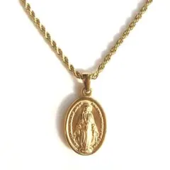 ★再再再入荷★大人気　ステンレス ツイストチェーン　メダイ　マリア様　ネックレス