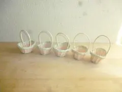 小型バスケット 5個セット販売 ピンクグリーン