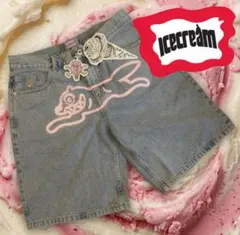 海外限定☆Icecream dog プリント デニムジーンズ ショートパンツのサムネイル