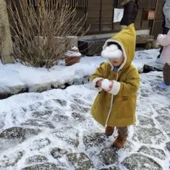 イエロー フリース フード付きジャケット 小人コート