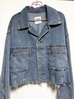 ZARA ライトブルー クロップドデニムジャケット