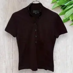 UNTITLED アンタイトル ニット カットソー 半袖 ハイネック ブラウン