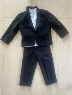 ブラックタキシードセット（100cm~）　結婚式　スーツ　110 訳あり